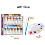 Watercolor Paint Set 24 Colors by Glokers - Arts and Craft Supplies Includes 3 Professional Paint Brushes, 1 Paint Palette - Water Colors Painting Art Kit for Adults, Beginners, Advanced Students