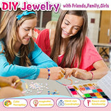 Gifts for Kids Girls Baskets Stuffers, Clay Beads for Jewelry, Bracelet Making Kit, Crafts Supplies for Teens, DIY Preppy Stuff, Toys for Ages 6,7,8-12-18 Daughter, Teenager, Friends, Sisters