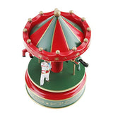 Romantic Carousel Music Box Merry-Go-Round Wooden Musical Box 4-Horse Figurine Rotating Handcraft Collection Home Decor Melody Christmas Valentine's Birthday Children Boys Girls Gifts Toy