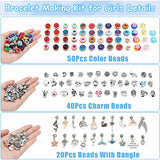 Charm Bracelet Making Kit for Girls, 125 Pcs Jewelry Making Supplies Beads, Beautiful Charms Jewelry Bracelets Beads DIY Arts and Crafts Girls Toys Gifts for Teens Age 8-12