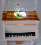 HoneyGifts Luxurious Music Box & Jewellery Storage Box, Piano Design With Light, White
