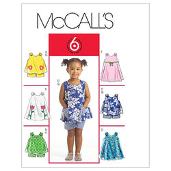 McCall's Patterns M5416 Toddlers' Tops, Dresses and Shorts