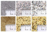 GLITTIES - (6PK) - Holographic Gold & Silver Glitter Kit - Solvent Resistant & Great for Nail Art Polish, Gels, Acrylics Supplies - Quality Glitter Made in the USA! - (60 Grams)