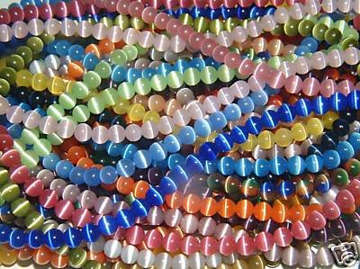 (10 Strands) Cat-6mm-Assorted Cat's Eye Beads 6mm