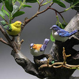 XIAOYAOJING DIY Resin Dollhouse Little Birds Micro Landscape Fairy Garden Decor Home Decor Miniature Figurines(S-Blue Bird)