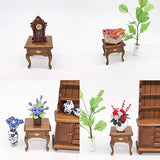 Healifty Wood Dollhouse Nightstand Miniature Table Cabinet Furniture Bedroom Scene Model for Doll House Kids Bedroom Home Accessories (Walnut)