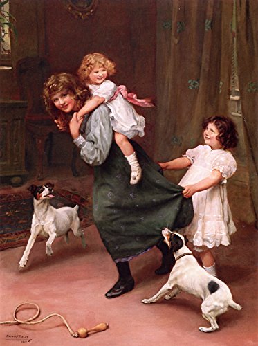 Arthur John Elsley Pick-a-Back Private Collection 30" x 22" Fine Art Giclee Canvas Print Reproduction (Unframed)