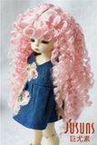 JD145 extraLong Wave Doll Wigs Synthetic Mohair BJD Hair (Pink, 6-7inch)