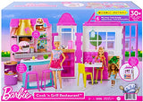 Barbie Cook ‘n Grill Restaurant Playset Doll, 30+ Pieces & 6 Play Areas Including Kitchen, Pizza Oven, Grill & Dining Booth, Gift for 3 to 7 Year Olds
