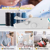 Handheld Sewing Machine, Hand Cordless Sewing Tool Mini Portable Sewing Machine, Essentials for Home Quick Repairing and Stitch Handicrafts (White)