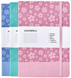 SUNBRILA Journal for Women (3 Pack)-Journal Notebook Hardcover 208 Pages Lined, PU Leather Notebook Embossed Flowers, 5.7 X 8.4 in, 100gsm A grade Paper, Multi Color