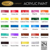 Acrylic Paint Set of 12 Expert Colors 12ml Tubes（0.4fl oz).Non Toxic Pigment Paints for Artist,Hobby Painters & Kids.Ideal for Canvas Painting (24 Expert Colors(10 Pack))
