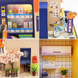 Spilay DIY Dollhouse Miniature with Wooden Furniture,Handmade Japanese Style Home Craft Model Mini Kit with Dust Cover&LED,1:24 Scale Creative Doll House Toys for Adult Teenager Gift(Star Takoyaki)