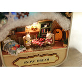 MAGQOO 3D Wooden Dollhouse Miniature DIY Doll House Kit with Furniture,1:24 DIY Box Theater Kit (Snow Dream)