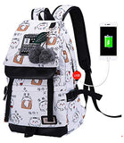 Girls' Middle School Students Outdoor Bookbag Daypack Backpack with USB Charging Port (20 Liters, White)