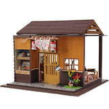 New Hoomeda DIY Wood Dollhouse Miniature With LED+Furniture+Cover Sushi Bar By KTOY