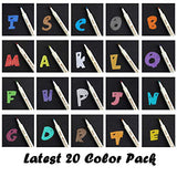 New 20 Assorted Color Metallic Marker Pens, Sheen Glitter Painting Pen Card Making,Birthday Greeting, DIY Photo Album,Scrap booking,Rock Painting,Mug,Calligraphy,Valentine's Day Cards (Fine Tip(Hard))