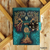 Tuzech Blank Spell Book Of Shadows Journal With Lock Clasp Prop Vintage Handmade Leather Diary For Women Men Gift Embossed Prayer Pagan Antique Witchcraft Wiccan Notebook Daily 7 Inches