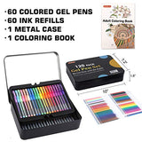 Gel Pens, Shuttle Art 120 Pack Gel Pen Set Packed in Metal Case, 60 Unique Colors with 60 Refills for Adults Coloring Books Drawing Doodling Crafts Scrapbooking Journaling