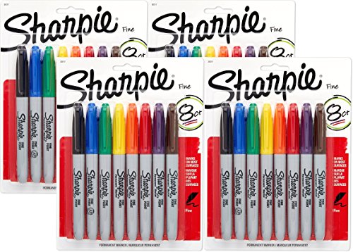 Sharpie 30217PP Fine Point Permanent Markers, Ink Dries Quickly and Resists Both Fading and