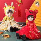 LoveinDIY 14.2 Inch BJD American Doll with Cloth Dress Up Girl Figure for DIY Customizing - Red Rat