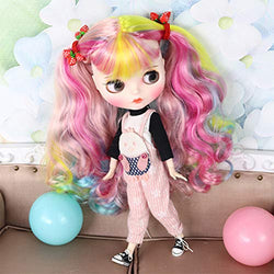 YIFAN Colorful Long Hair BJD Doll 1/6, 19 Ball Jointed Doll, Makeup Dolls DIY Preschool Toys with Clothes Outfit Shoes Wig Hair, 9Pairs Hands Model, Best Gift for Girls - Blyth