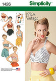 Simplicity 1426 Women's Vintage Fashion 1950's Bra Sewing Pattern, Sizes 4-12