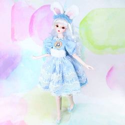 MLyzhe Pretty Princess BJD Doll Exquisite Fashion Female Doll Birthday Present Doll Child Playmate Girl Toy Fullset,F