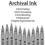 Precision Black Micro-Liner Fineliner Ink Pens - Waterproof Archival Ink Fine Point Micro Pen,