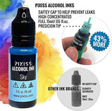Pixiss Blue Alcohol Inks Set, 5 Shades of Highly Saturated Blue Alcohol Ink, for Resin Petri Dishes, Alcohol Ink Paper, Tumblers, Coasters, Resin Dye