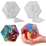 Large Dice Resin Molds, 2 Styles Silicone Dice Mold for Epoxy Resin Casting, Triangle Hexagonal D20 D12 Dice Game Mold with Number, Silicone Resin Candle Mold for DIY Art Craft Home Decor