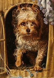 Darby in His Basket Kennel by Anthony Frederick Sandys - 21" x 28" Premium Canvas Print