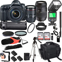 Canon EOS 5D Mark IV with 24-105mm f/4 L is II USM + Tamron 70-300mm + 128GB Memory + Canon Camera Bag + Pro Battery Bundle + Power Grip + Microphone + TTL SpeedLight + Pro Filters,(24pc Bundle)