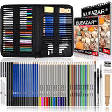 51 colored pencils in a portable zipper box, two 50-page A5 and A4 sketchbooks, watercolor and metal pencils, sketch pencils and accessories, including children, adults, beginners and professionals