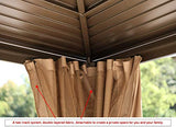 YOLENY 10'×13' Outdoor Hardtop Gazebo Canopy Curtains Aluminum Furniture with Mesh Net Curtains