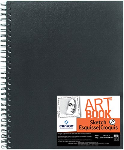 Canson Artist Series Sketch Book Paper Pad, for Pencil and Charcoal, Acid Free, Side Wire Bound, 65 Pound, 11 x 14 Inch, 80 Sheets
