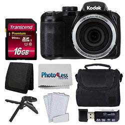 Kodak PIXPRO AZ421 Digital Camera (Black) + Camera Case + Transcend 16GB SDHC Class10 UHS-I Card 400X Memory Card + USB Card Reader + Table Tripod + Accessories