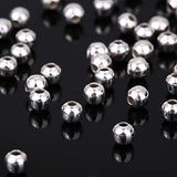 Pangda 1000 Pack 4 mm Metal Spacer Beads Silver Plated Round Beads Tiny Smooth Beads for Necklaces,