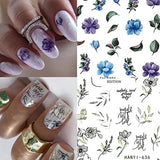 8 Sheets Flower Nail Art Stickers Decals 3D Self-Adhesive Floral Nail Decals Design Butterfly Lavander Nail Art Supplies Leaf Pegatinas Uñas for Nail Decoration Spring Nail Stickers for Women Manicure Tips