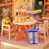 MAGQOO Dollhouse Miniature with Furniture DIY Wooden Dollhouse Kit Tiny House Kit DIY House Kit Creative Room Idea Dust Proof Included(Afternoon Tea)