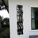 Statements2000 Silver/Black Metal Wall Art Wave, Modern Accent Décor by Jon Allen Metal Art, Crossroads Wave, 46" x 10"