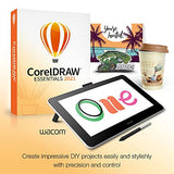 Wacom One Drawing Tablet with Screen + CorelDRAW Essentials 2021 Software Bundle | for Beginners | 13.3 Pen Display [PC/Mac Compatibility]