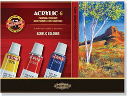 KOH-I-NOOR 016270100000 16 ml Set of Acrylic Colour Paint (Pack of 6)