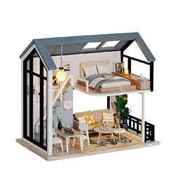 EMEZ Dolls House Nordic Small Duplex Model Building Kit Doll House Furniture Set Hand-Assembled Model Toys Creative Gift