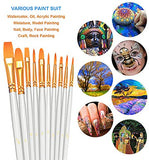 BOSOBO Paint Brushes Set, 2 Pack 20 Pcs Round Pointed Tip Paintbrushes Nylon Hair Artist Acrylic Paint Brushes for Acrylic Oil Watercolor, Face Nail Art, Miniature Detailing & Rock Painting, White