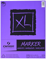 Canson XL Series Marker Paper Pad, Semi Translucent for Pen, Pencil or Marker, Fold Over, 18 Pound,