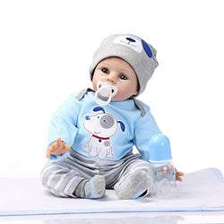 HGCY 21.6 Inch 55 cm Reborn Baby Dolls Girl Vinyl Soft Silicone Realistic Handmade Newborn Reborn Babies Boy and Girl Toys Toddler Magnet Pacifier Xmas Gifts