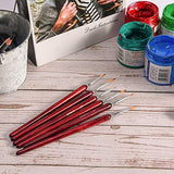 Fine Detail Paint Brush, 6 PCS Small Professional Miniature Fine Detail Brushes for Watercolor Oil Acrylic,Craft Models Rock Painting & Paint by Number