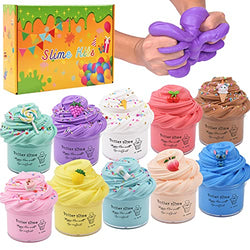 10Pack Slime Kit-10 Dinosaur and Cute Charms.DIY Slimes Kits Super Soft and Non-Sticky, Slime Putty Toy Gift for Birthday and Festival