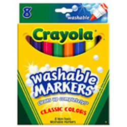 Washable Coloring Markers 8 Colors [Set of 2]